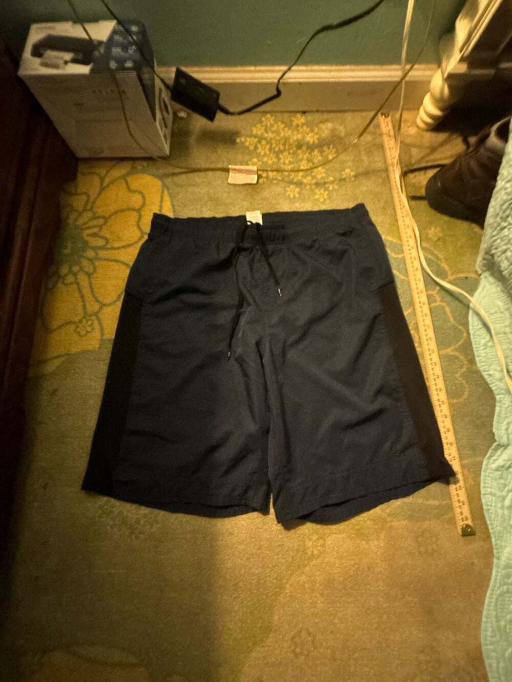 Nike Navy Blue Athletic Shorts with Side Panels and Back Mesh Lining XL
